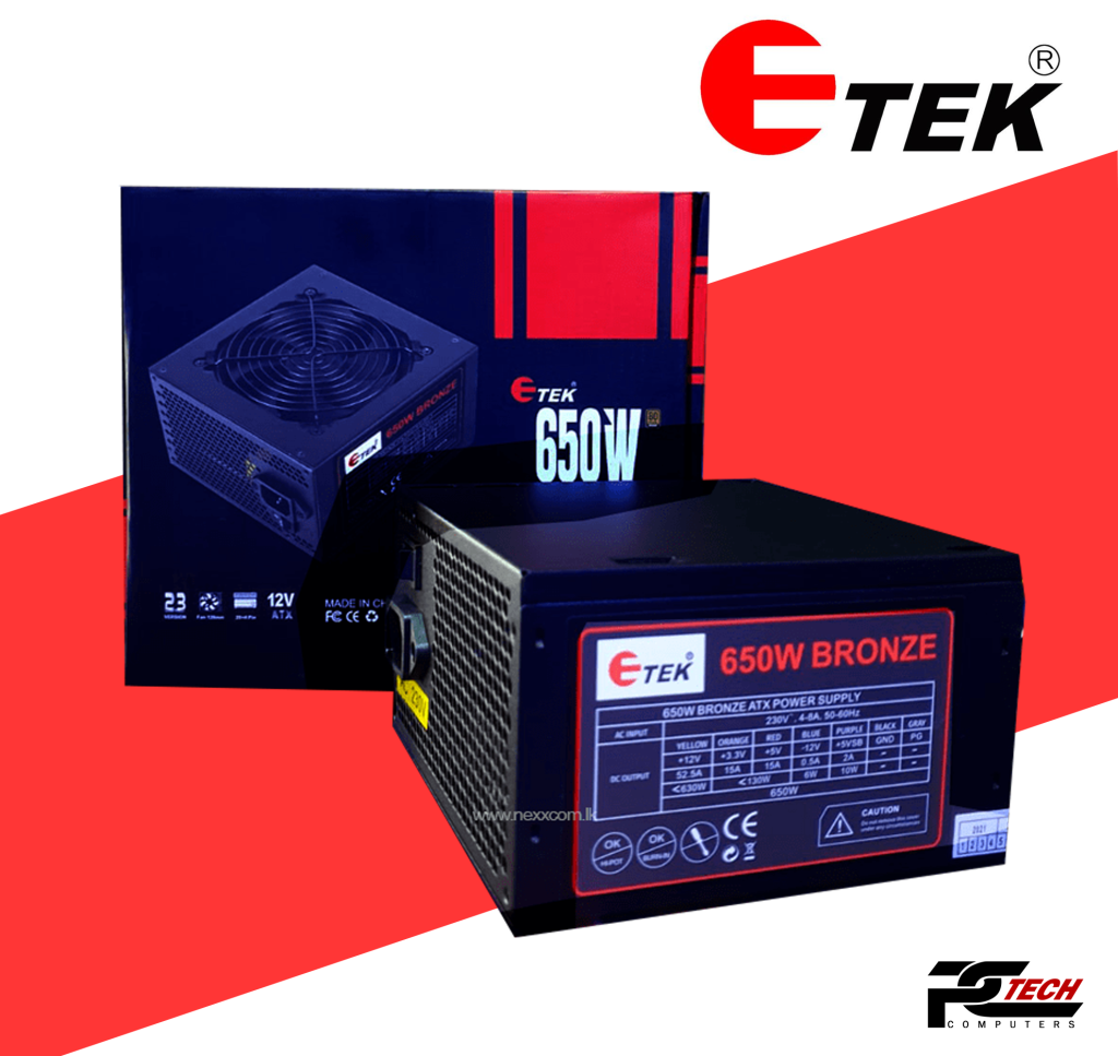 E-TEK 650W BRONZE GAMING POWER SUPPLY